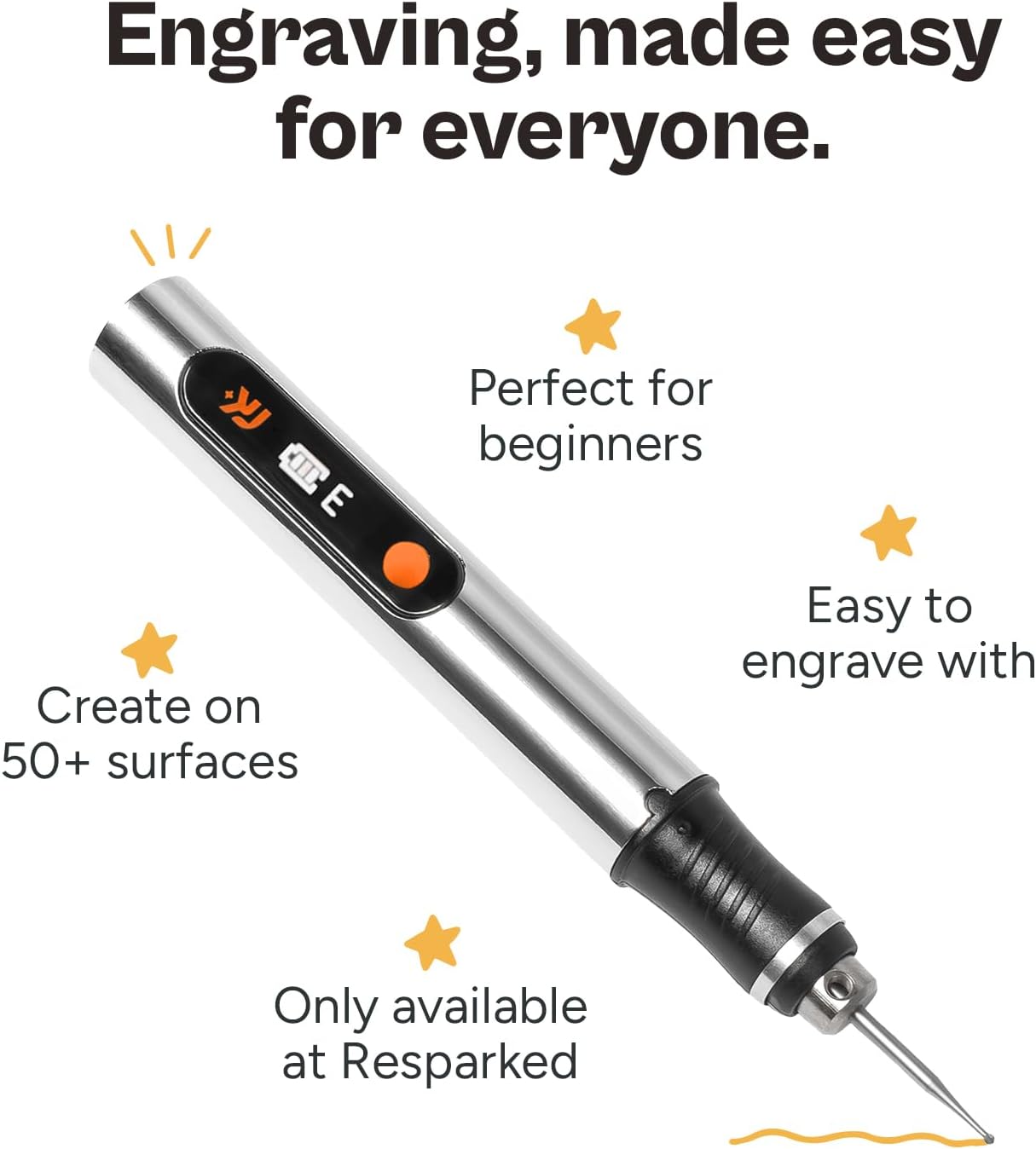 Tool Rush™ Customizer Engraving Pen :  Beginner Friendly - Rechargeable - Free 30 Bits & Mastery Guide