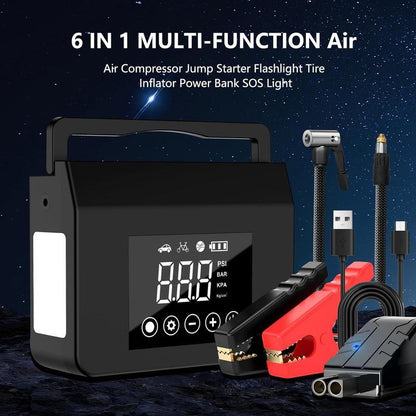 Tool Rush™ Portable Car Jump Starter with Air Compressor
