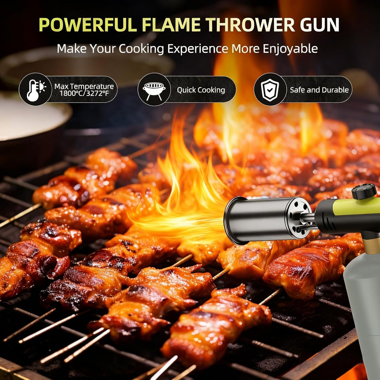 Tool Rush™ Powerful Propane  Torch , Adjustable Blow Torch for Sous Vide, BBQ, Campfire